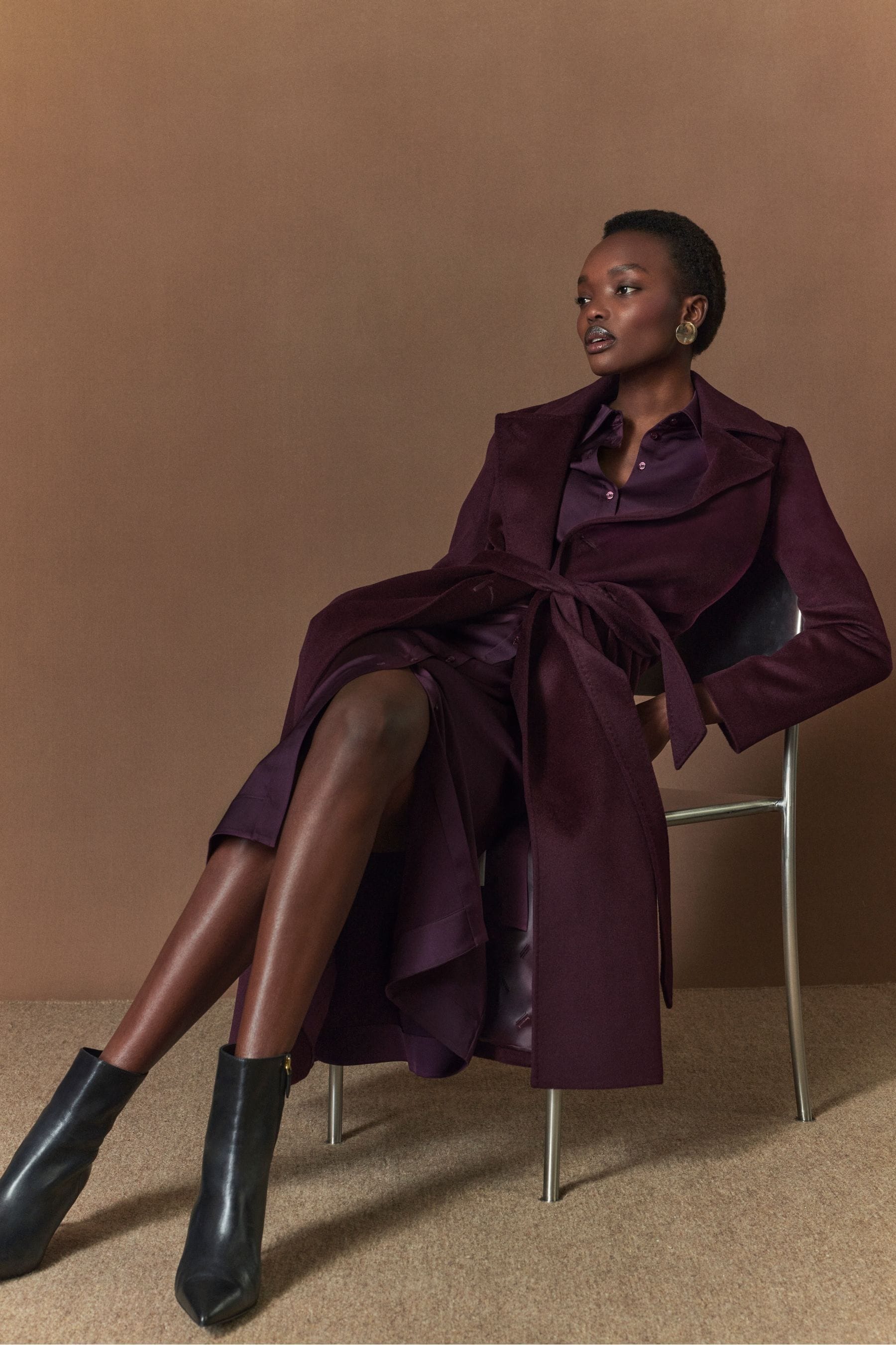 Buy Hobbs Purple Livia Wool Coat from Next Qatar