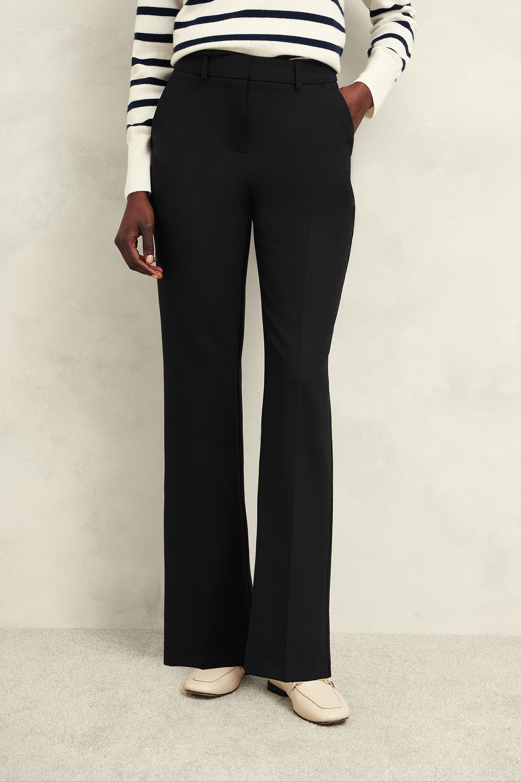 Hobbs Black Gerrie Straight Trousers