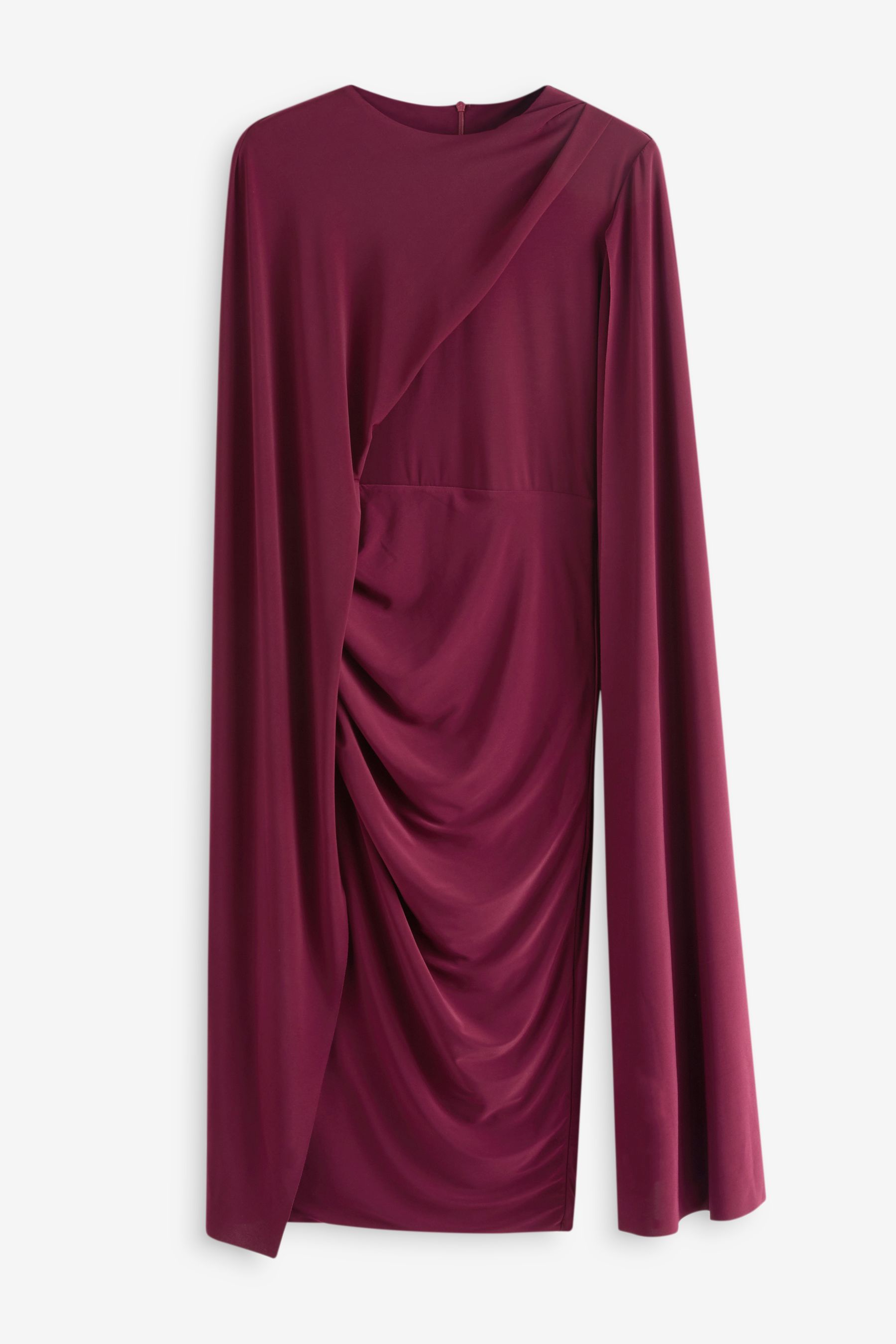 Buy Club L London Burgundy Red Marysol Asymetric Cape Midi Dress from Next Luxembourg