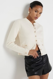 River Island Cream Button Military Cardigan - Image 1 of 4