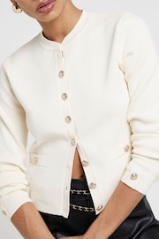 River Island Cream Button Military Cardigan - Image 3 of 4