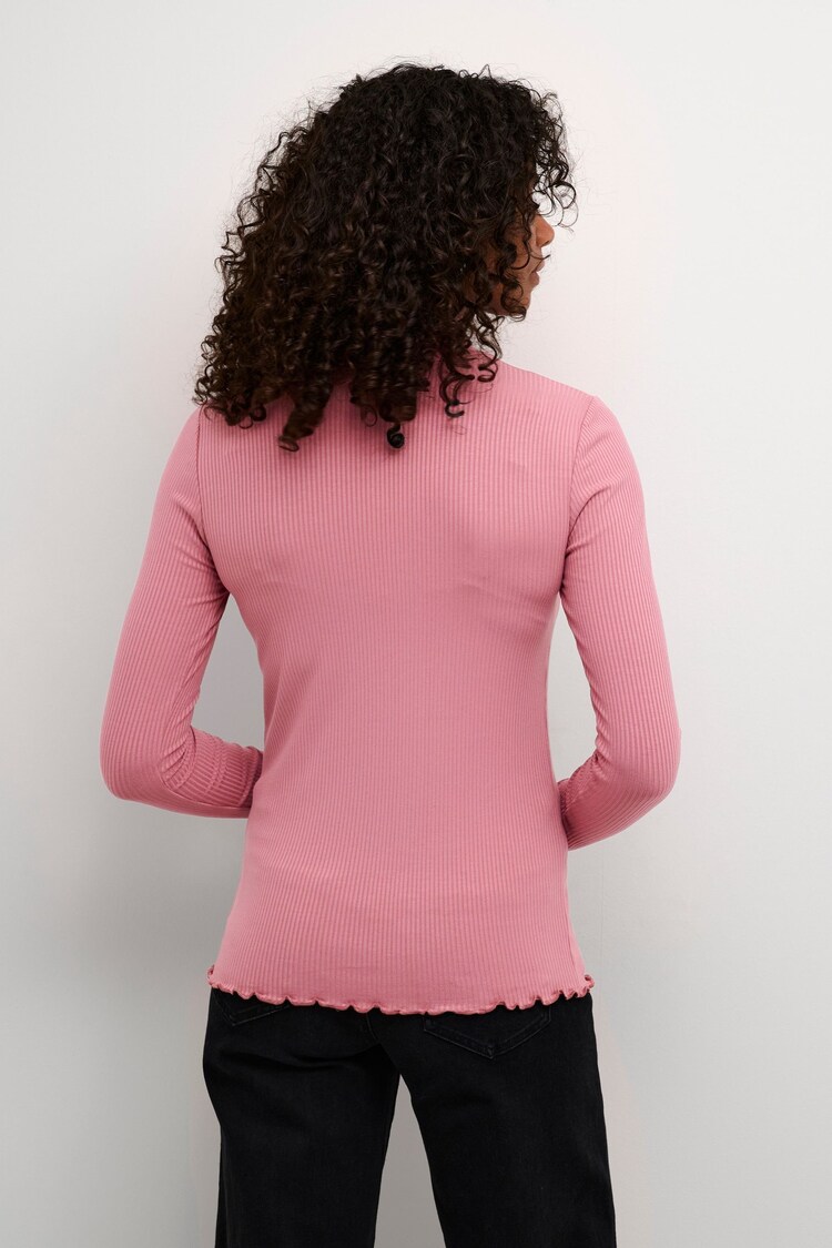 Kaffe Pink KAdrew Turtleneck Long Sleeve T-Shirt - Image 2 of 6