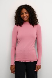 Kaffe Pink KAdrew Turtleneck Long Sleeve T-Shirt - Image 3 of 6