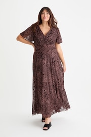 Scarlett & Jo Brown Isabelle Angel Sleeve Maxi Dress - Image 1 of 4