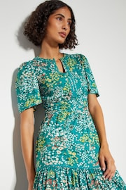 Monsoon Blue Micola Short Sleeve Floral Midi Dress - Image 2 of 4