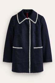 Boden Blue Blanket Stitch Car Coat - Image 5 of 5