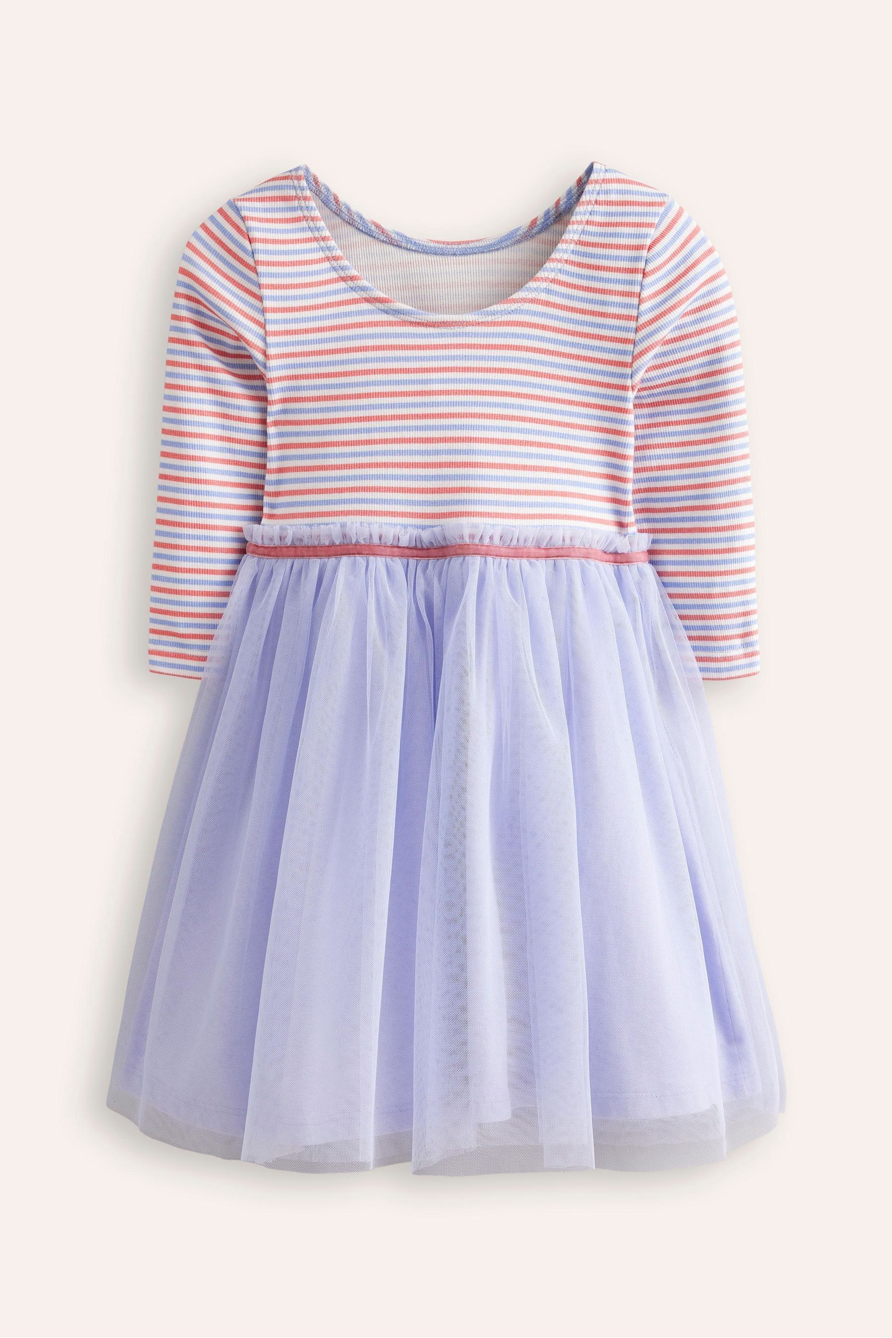 Buy Boden Blue Tilly Rib Jersey Tulle Dress from Next Luxembourg