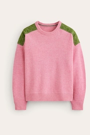 Boden Pink Quilted Patch Jumper - Image 5 of 6