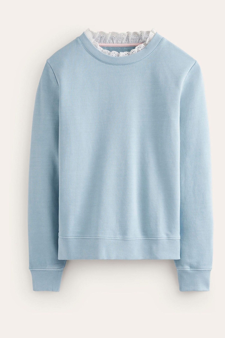 Boden Blue Broderie Trim Sweatshirt - Image 5 of 5