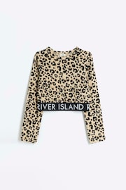 River Island Cream Girls Animal Print Top - Image 1 of 3