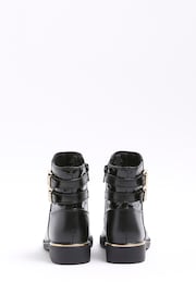 River Island Black Girls Buckle Riding Boots - Image 2 of 4