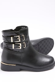 River Island Black Girls Buckle Riding Boots - Image 3 of 4