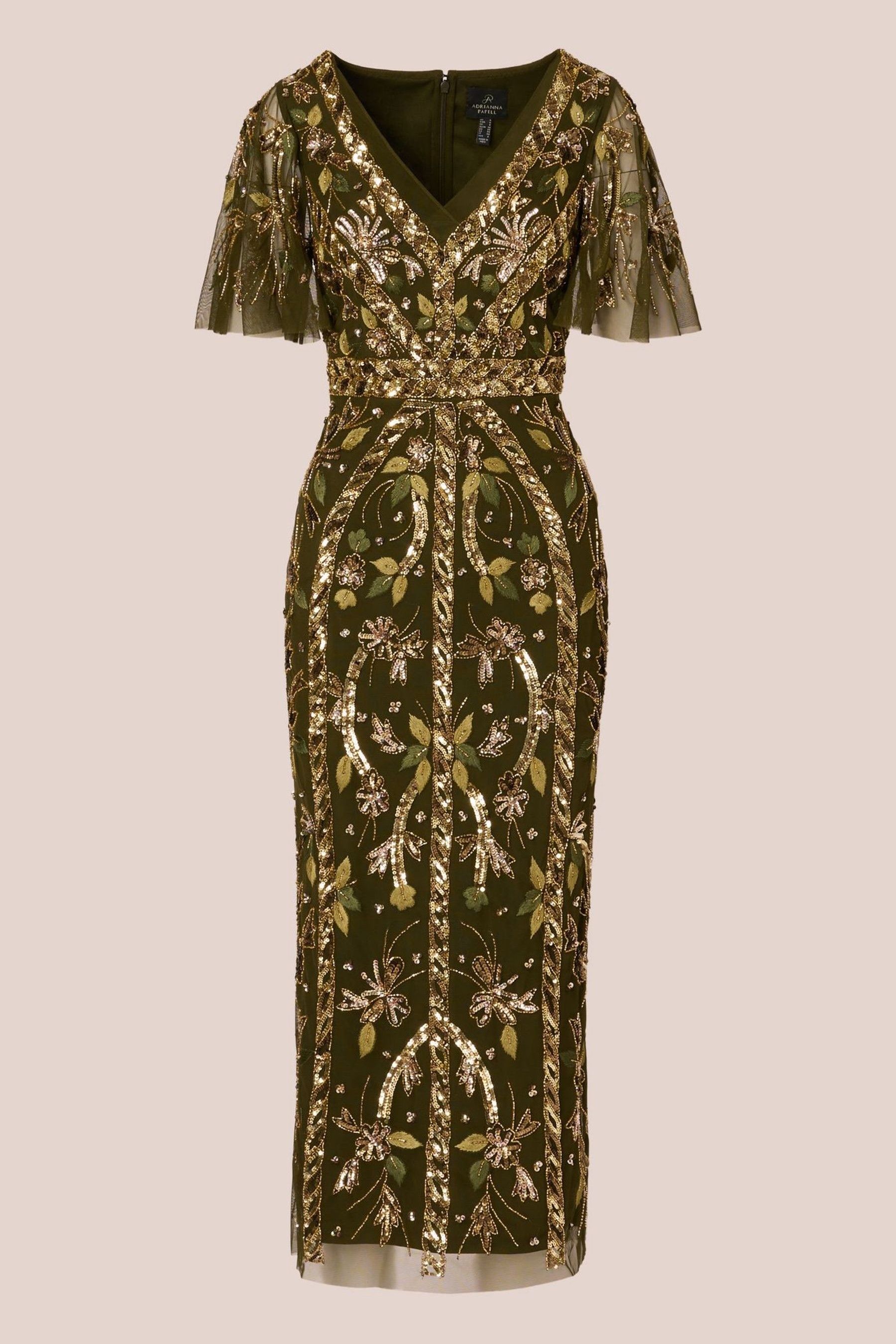 Adrianna papell green sequin dress outlet