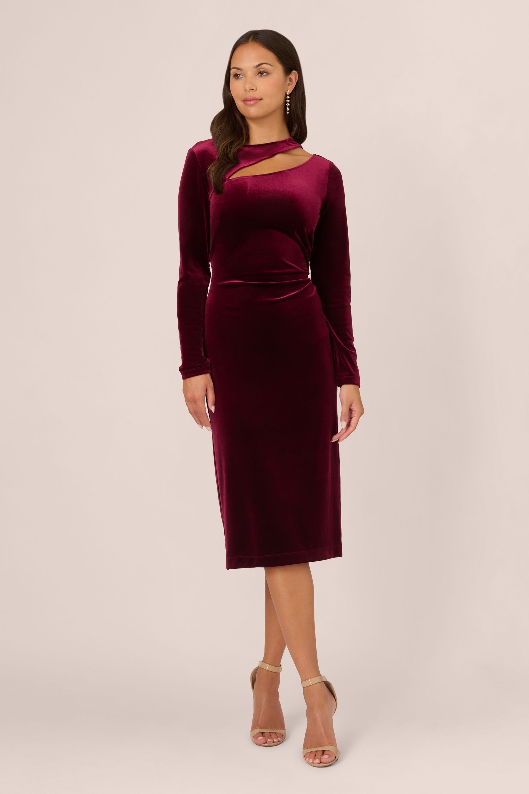 Red velvet dress online clearance