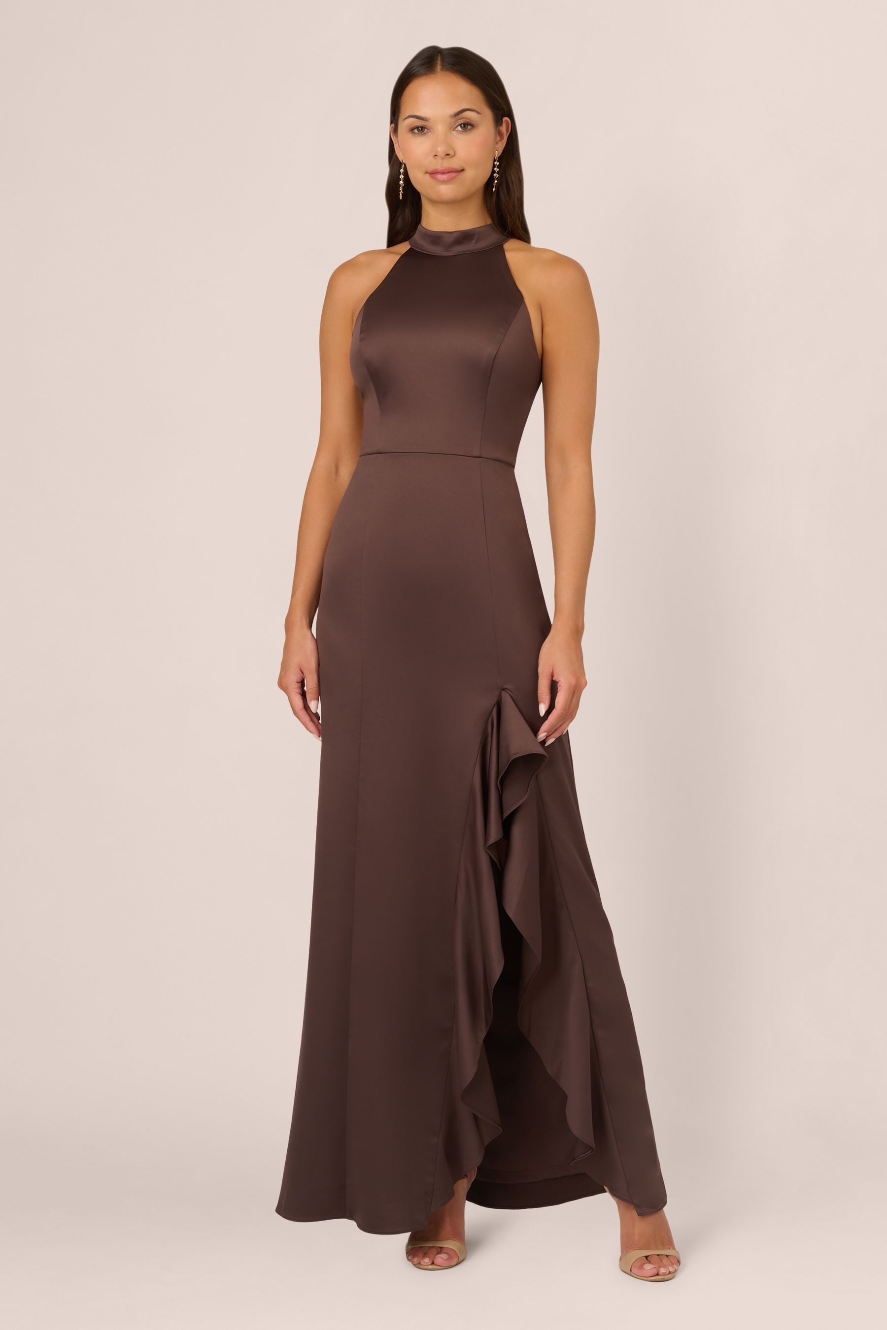 Brown evening dress new arrivals