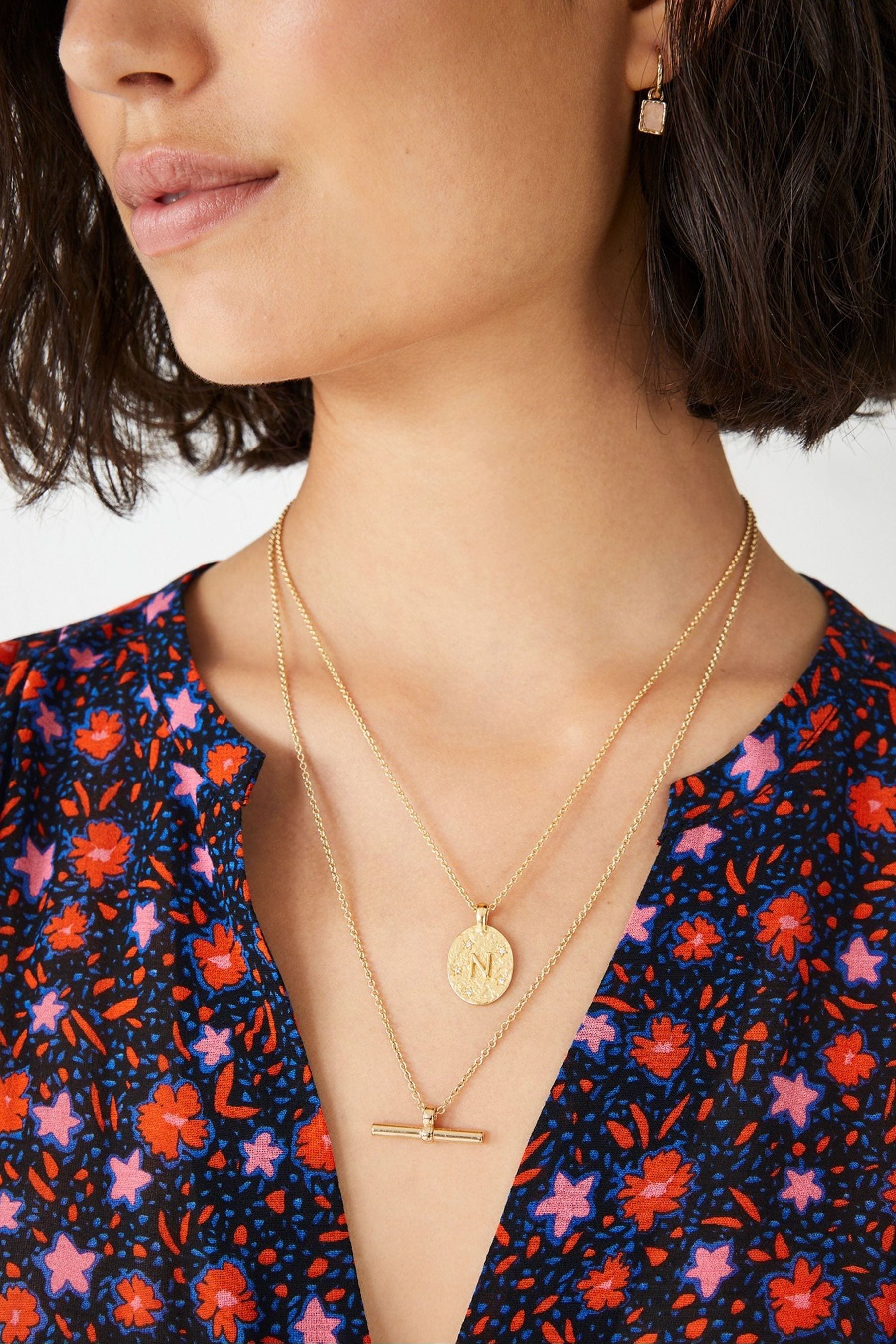 Hammered gold initial necklace clearance