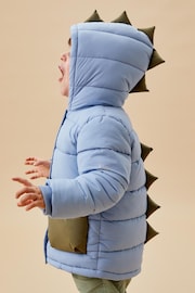 MORI Blue Recycled 3 In 1 Cosy Dinosaur Coat to Gilet - Image 2 of 7