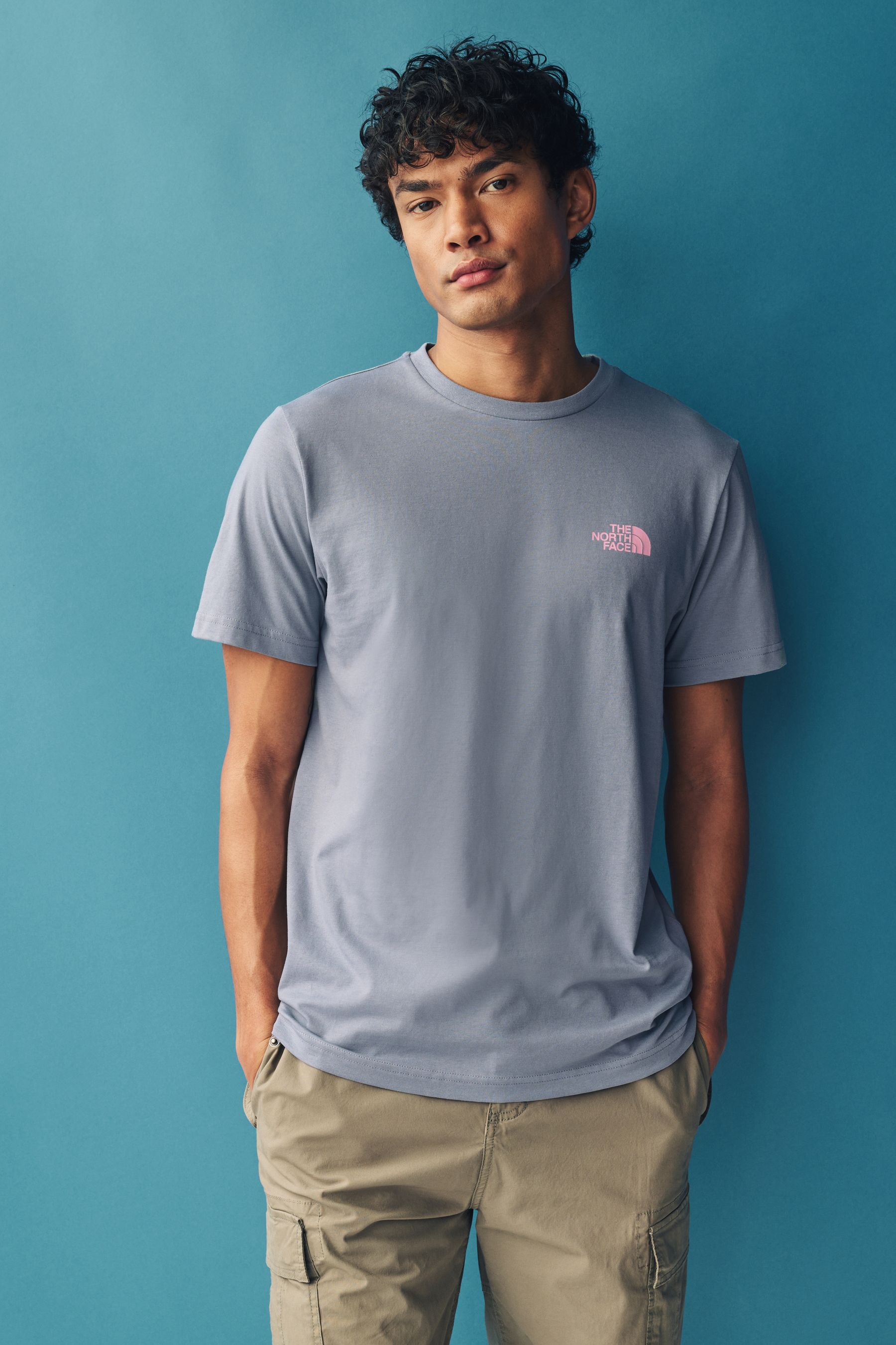 Mens grey north face t shirt clearance