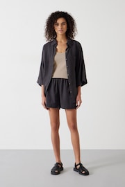 Hush Black Lana Linen Blend Shorts - Image 1 of 5