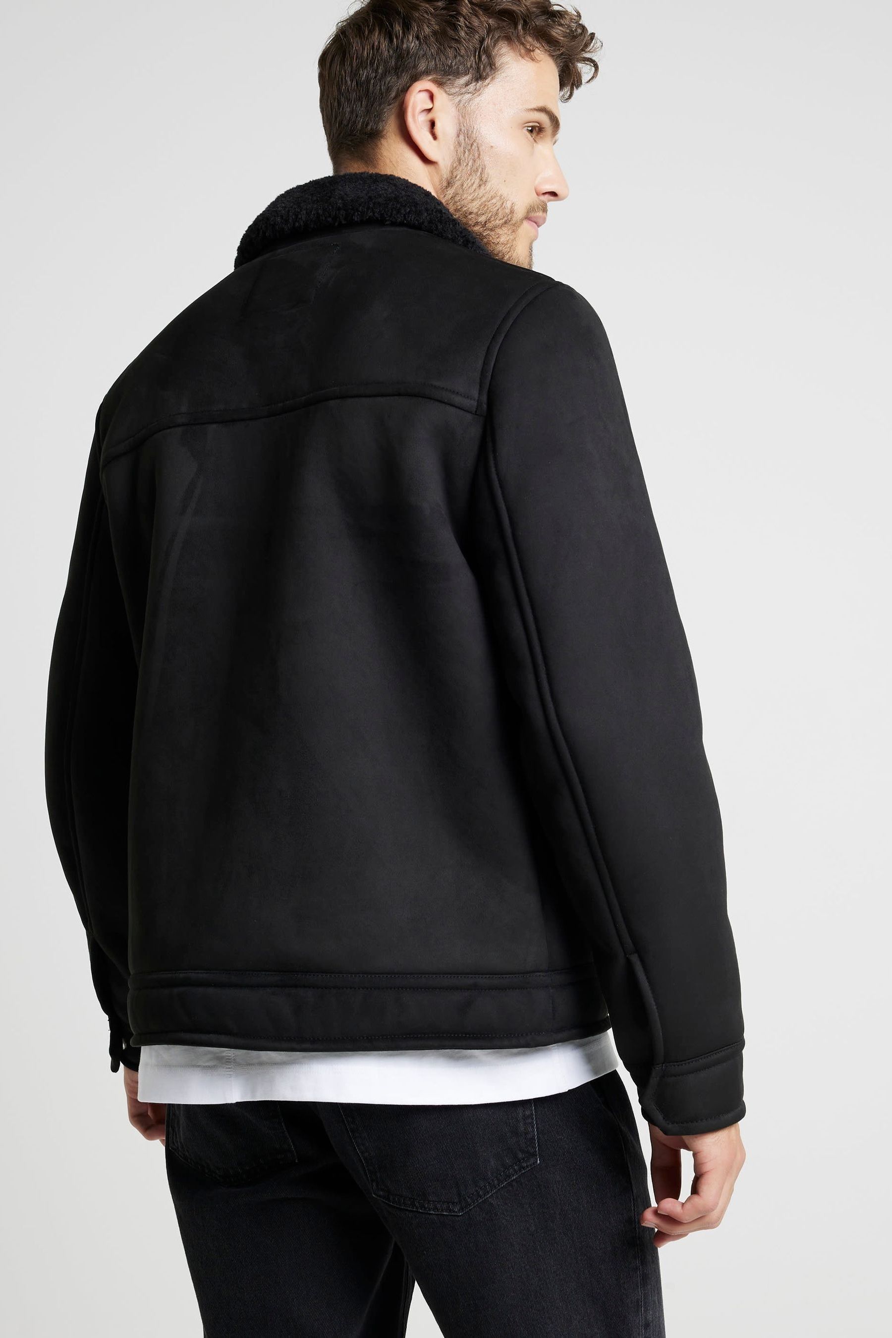 Buy River Island Black Shearling Western Jacket from Next Germany