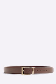 River Island Brown Reversible Texture Belt - Image 1 of 2