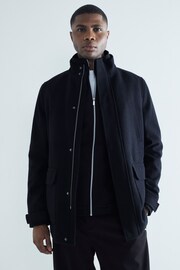 River Island Black Wool Commuter Coat - Image 1 of 6