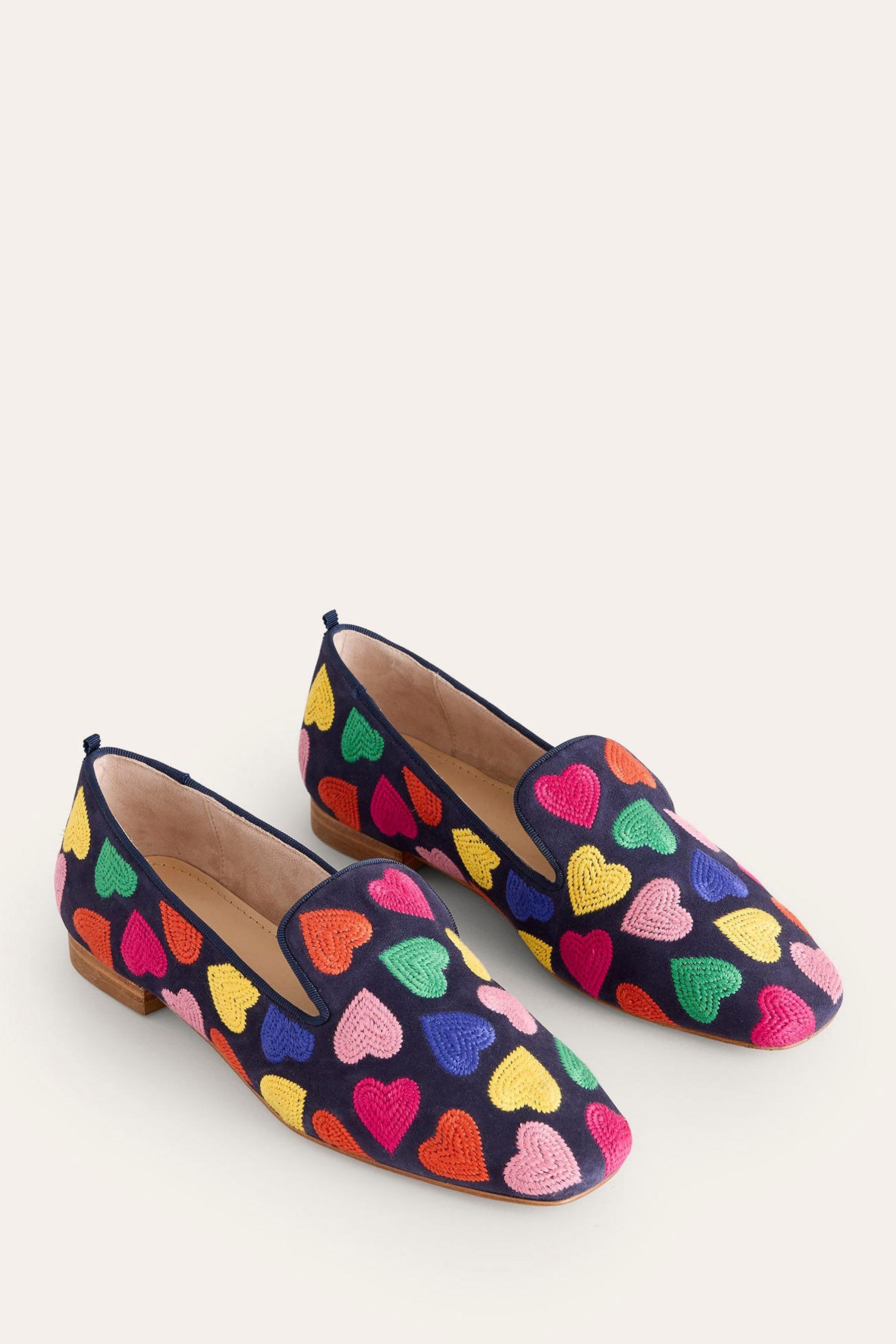 Buy Boden Blue Slipper Cut Heart Loafers from Next Luxembourg