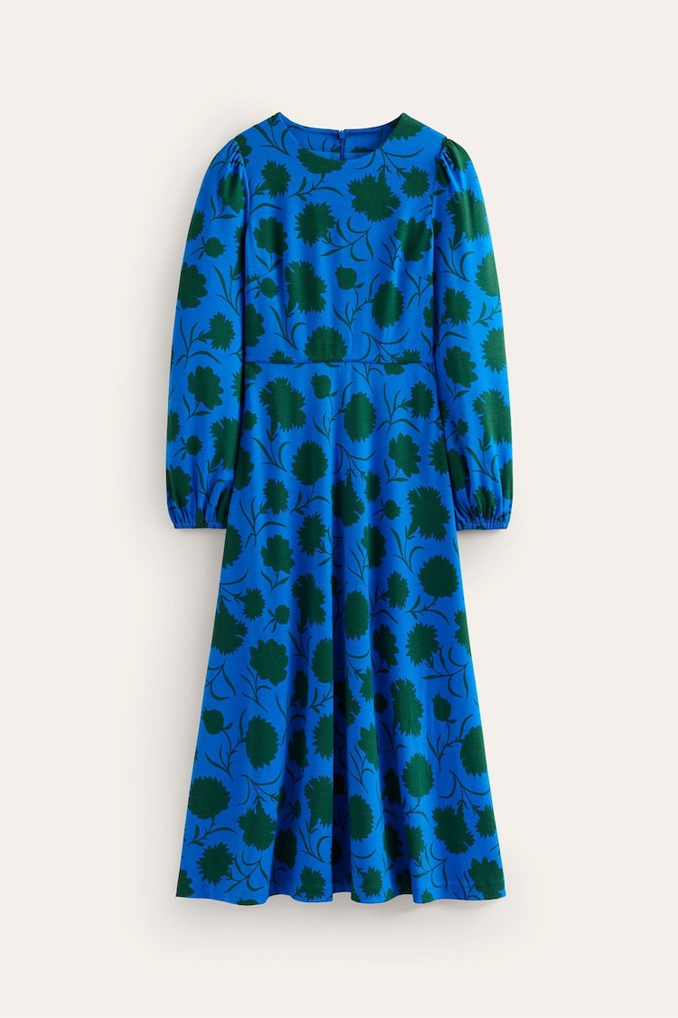 Boden 70s Blue Petite Twisted Waist Jersey Dress - Image 5 of 5