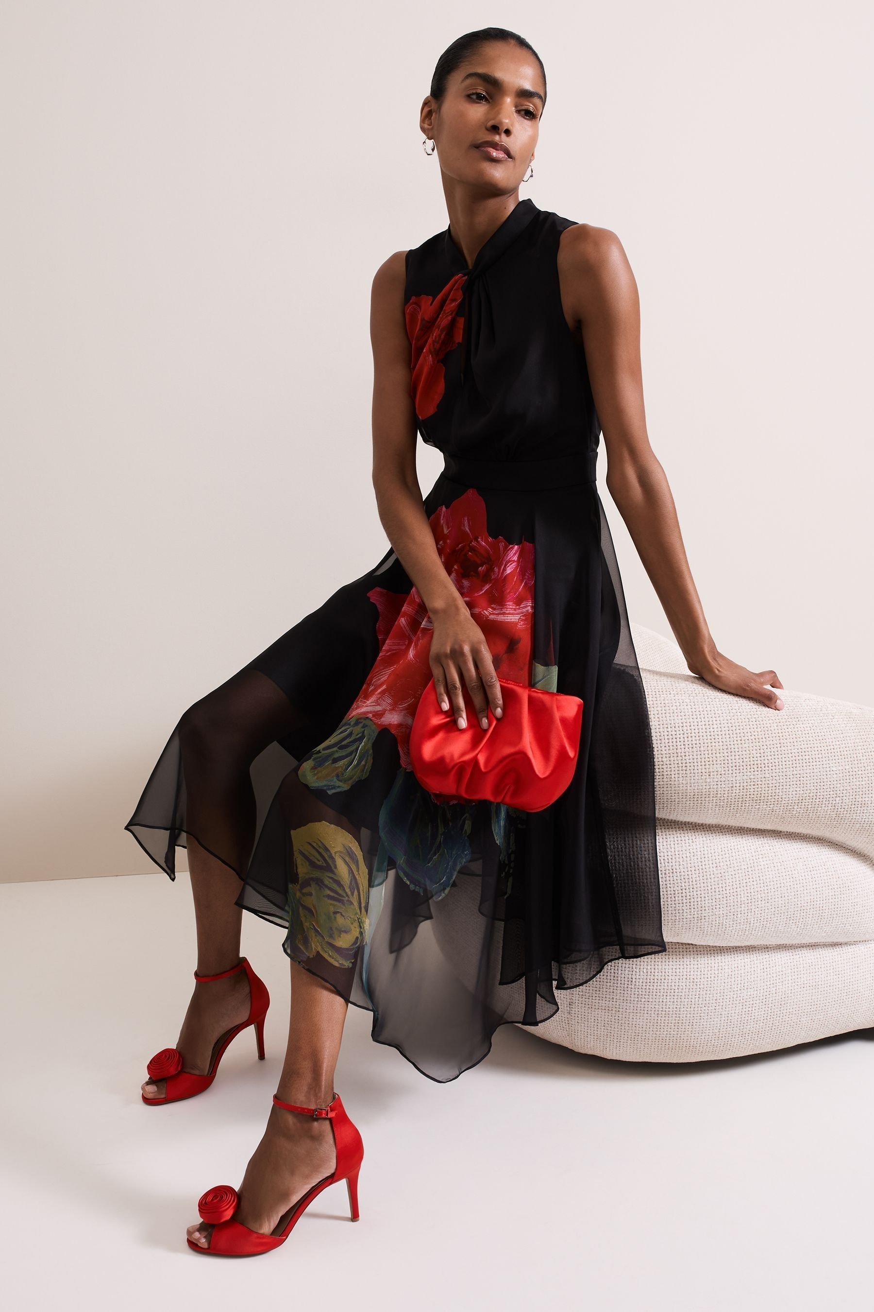 Red satin bag store