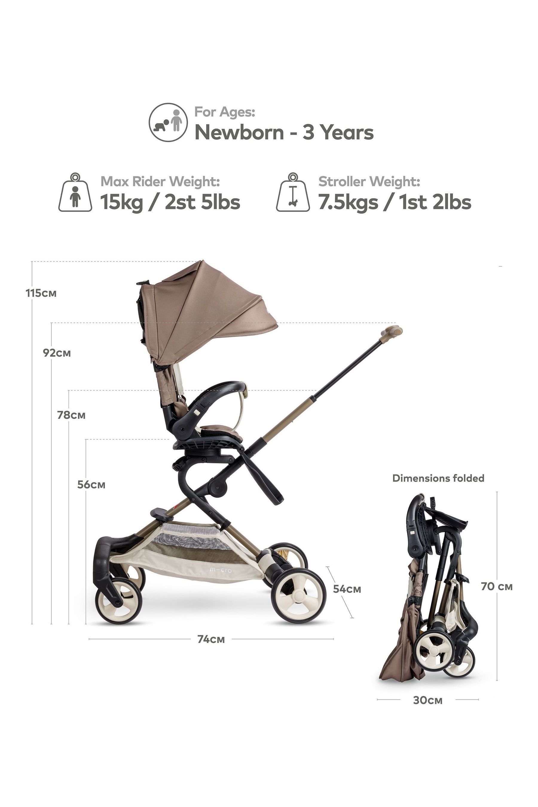 Buy Micro Scooters Cream Micro Baby Stroller from the Next UK online shop