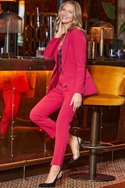 Sosandar Red Petite Tapered Leg Trousers - Image 1 of 5