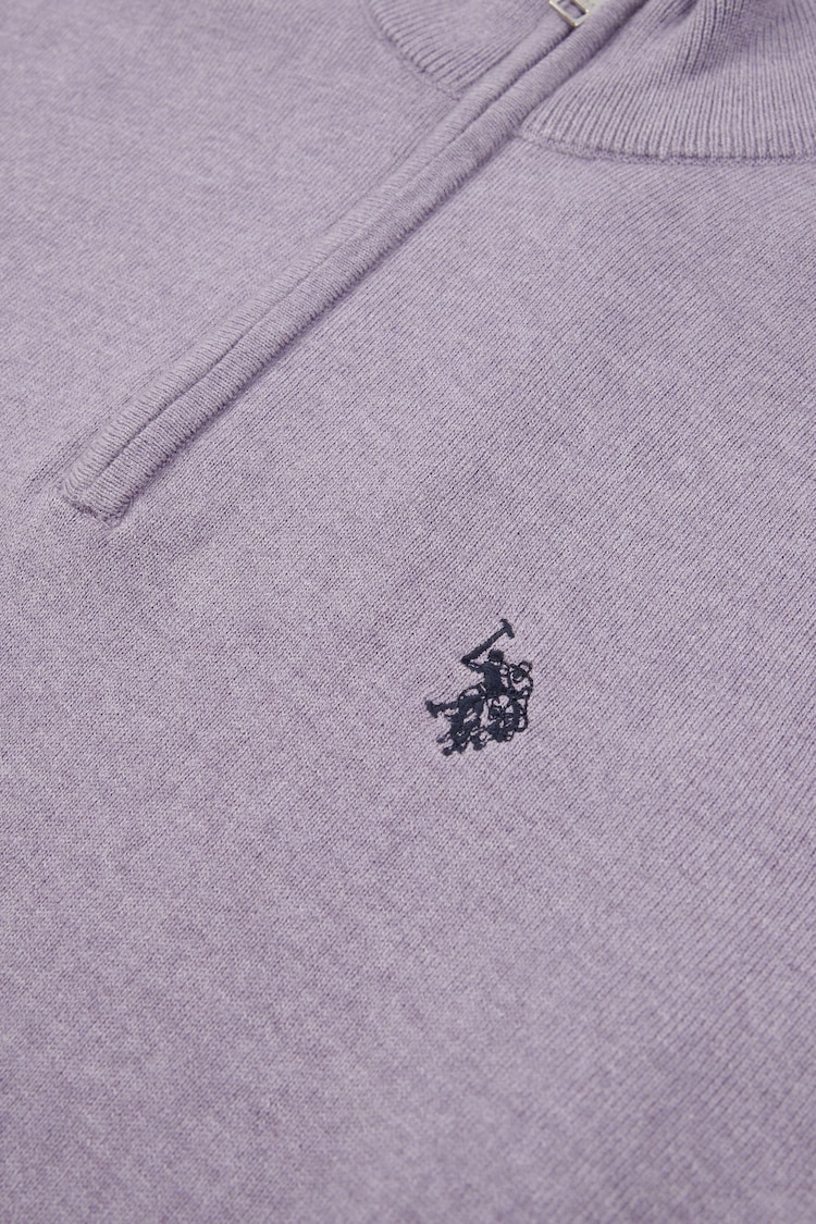 U.S. Polo T-shirt Assn. Purple Mens Peached Oxford Shirt - Image 7 of 7