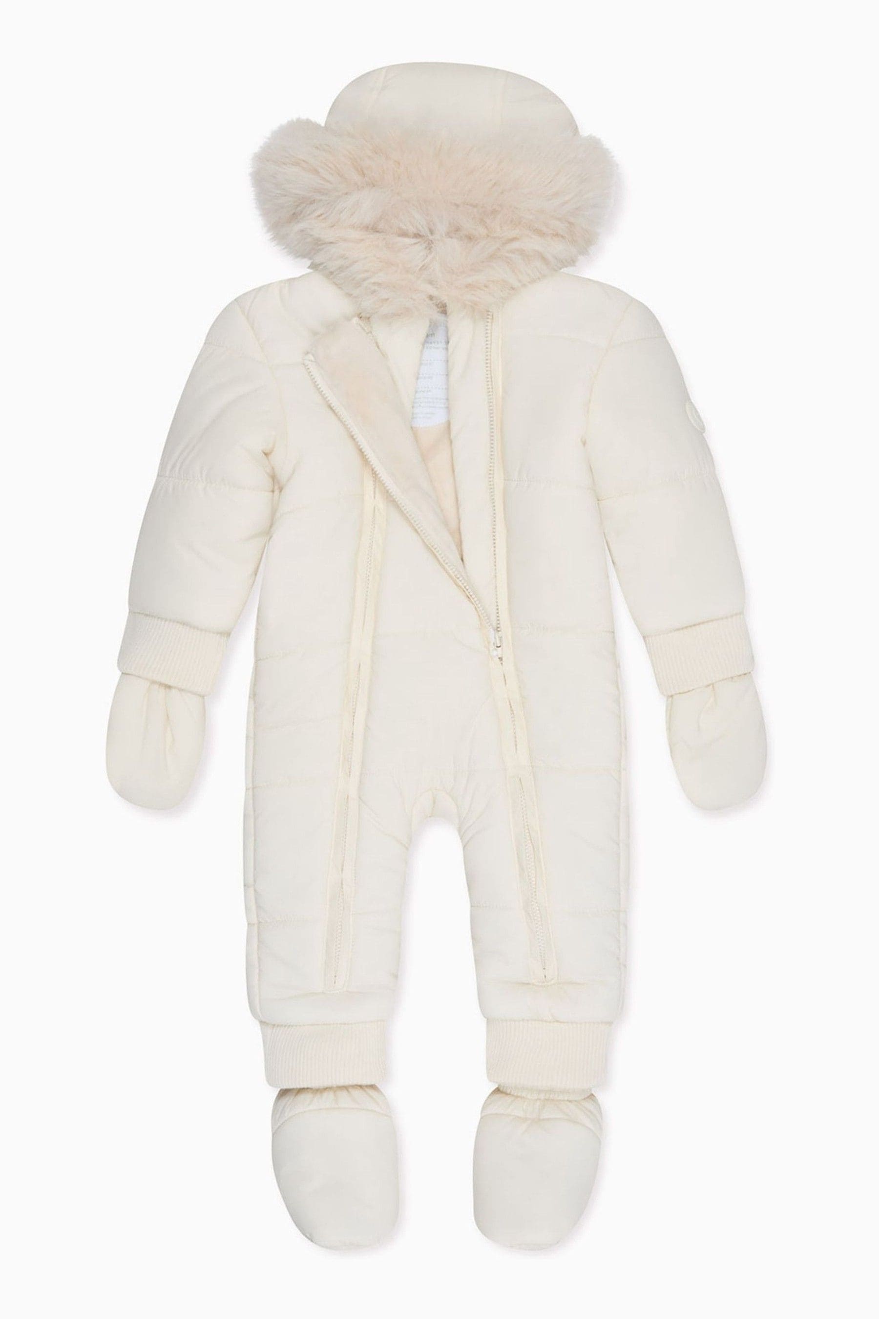 Buy MORI Cream Recycled Faux Fur Lined Cosy Zip Up Snowsuit from Next Norway