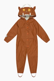 MORI Gruffalo Recycled Waterproof Cosy Hooded Brown Puddlesuit - Image 6 of 8