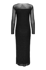 JDY Black Long Sleeve Mesh Studded Dress - Image 3 of 3