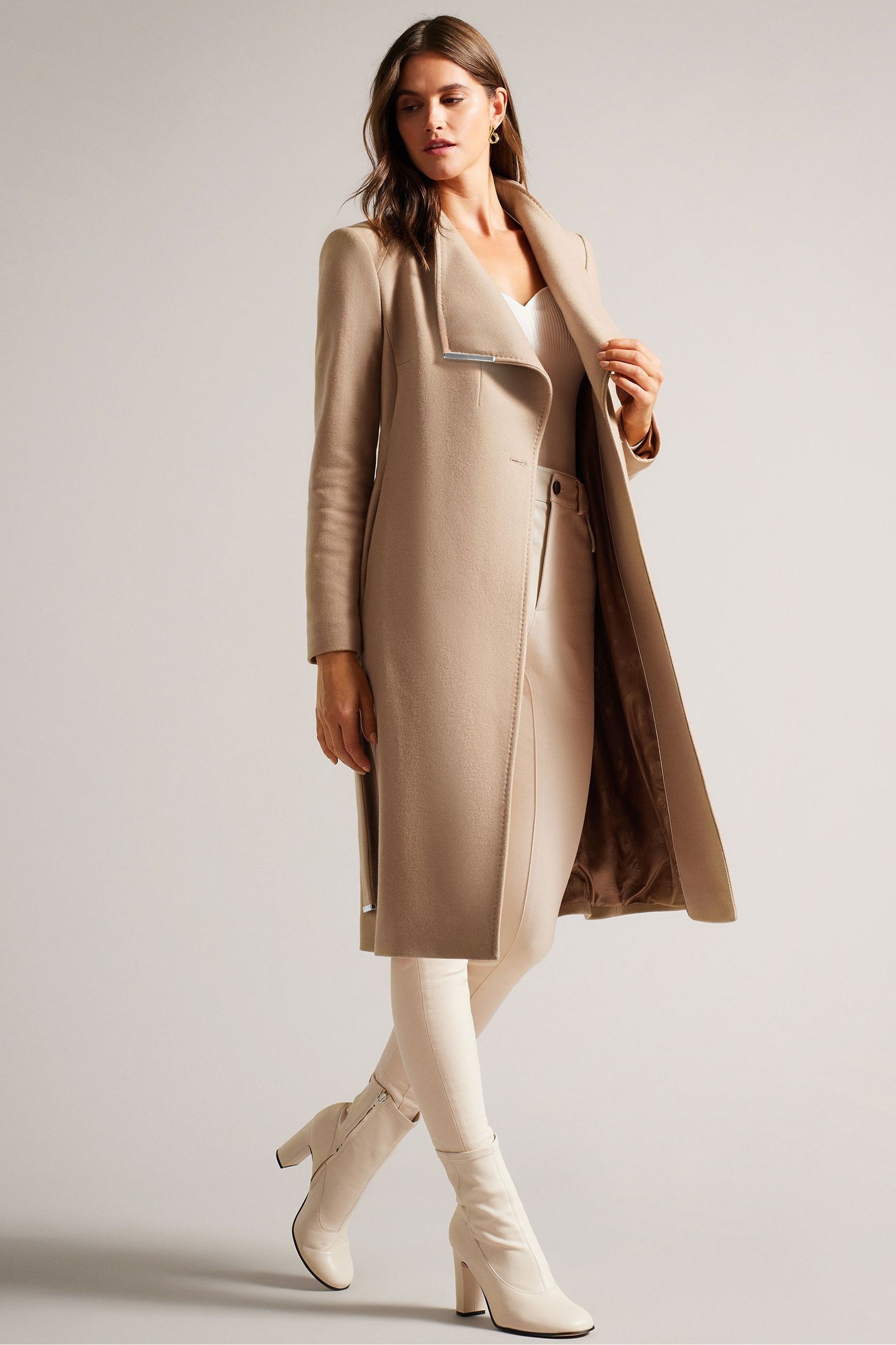 Midi wool wrap coat ted baker store