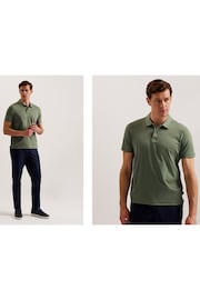 Ted Baker Green Slim 100% Cotton Zeiter Short Sleeve Soft Touch Polo Shirt - Image 1 of 1