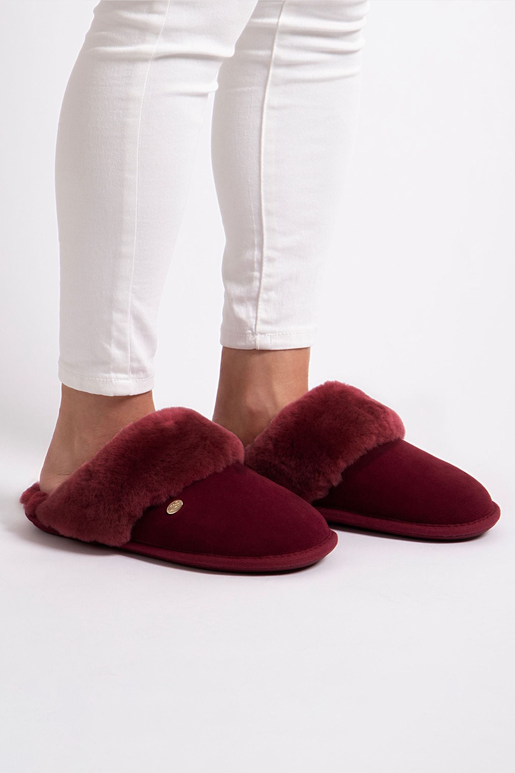 Red sheepskin slippers new arrivals