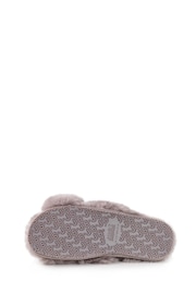 Just Sheepskin Grey Ladies Daisy Just Sheepskin Cross-Over Slider Slippers - Image 5 of 5