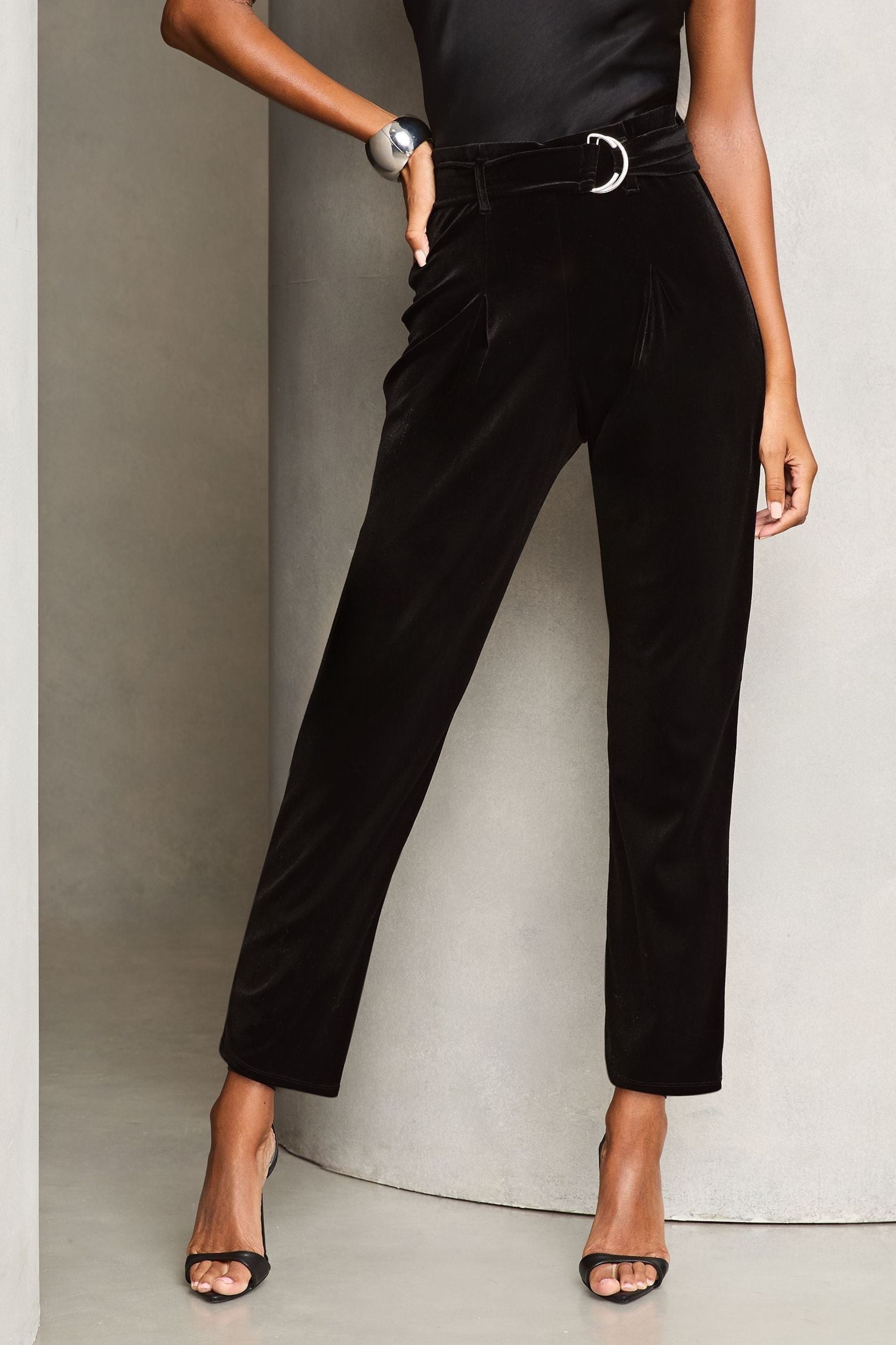 Next black velvet trousers new arrivals