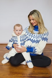 The Little Tailor Relaxed Fit Diamond Fairisle Knitted Christmas Jumper - Image 3 of 3