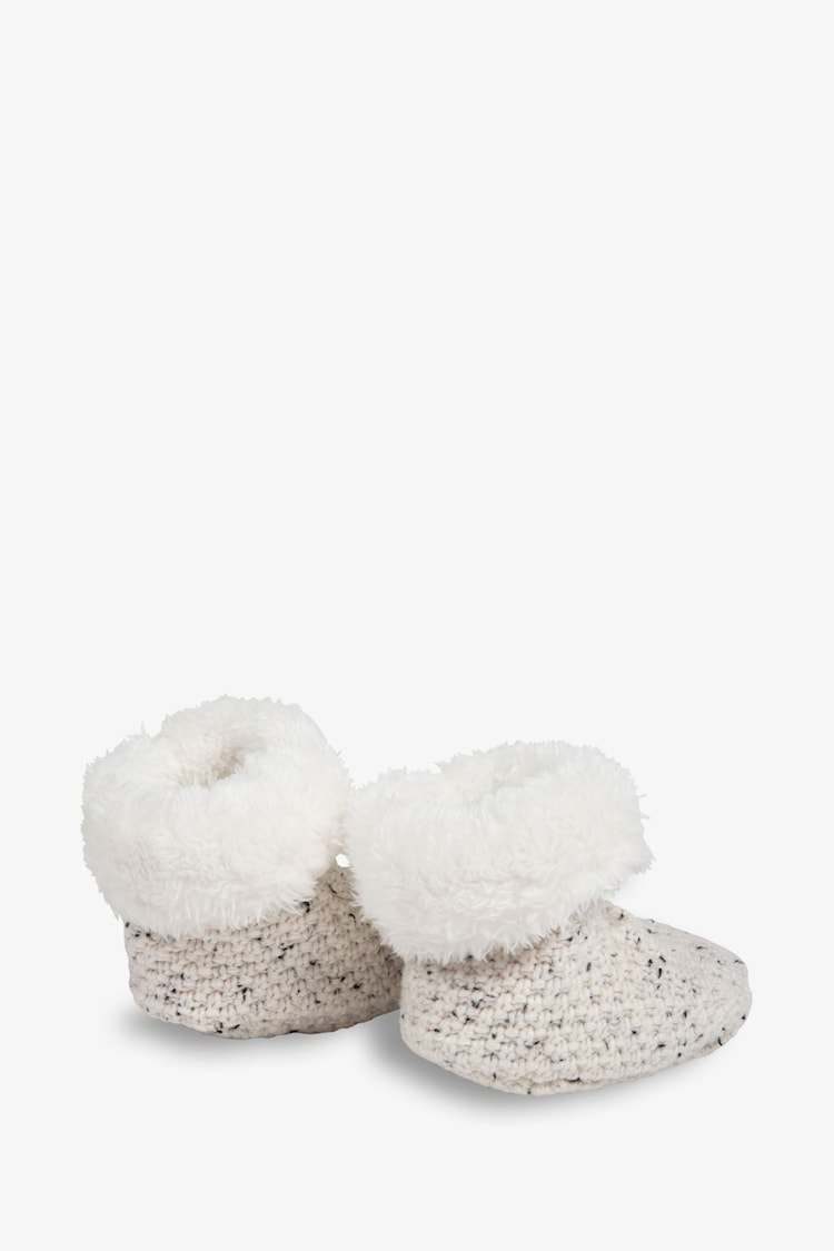 The Little Tailor Baby Natural Knitted Plush Lined Booties - Image 2 of 2