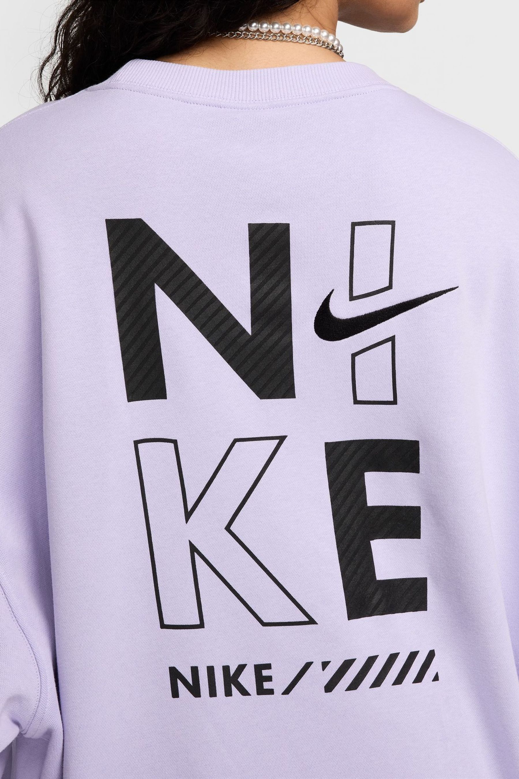 Nike sportswear essentials fleece crew sweater lilac clearance