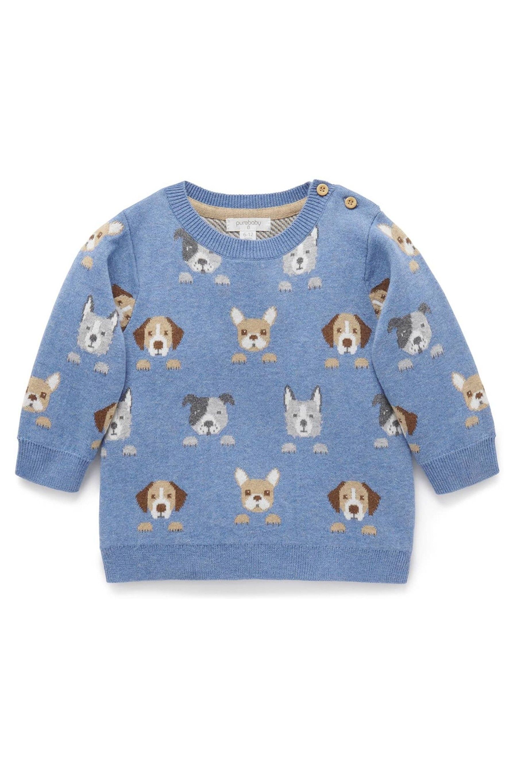 Buy Purebaby Blue Animal Print Cozy Jumper from Next Canada