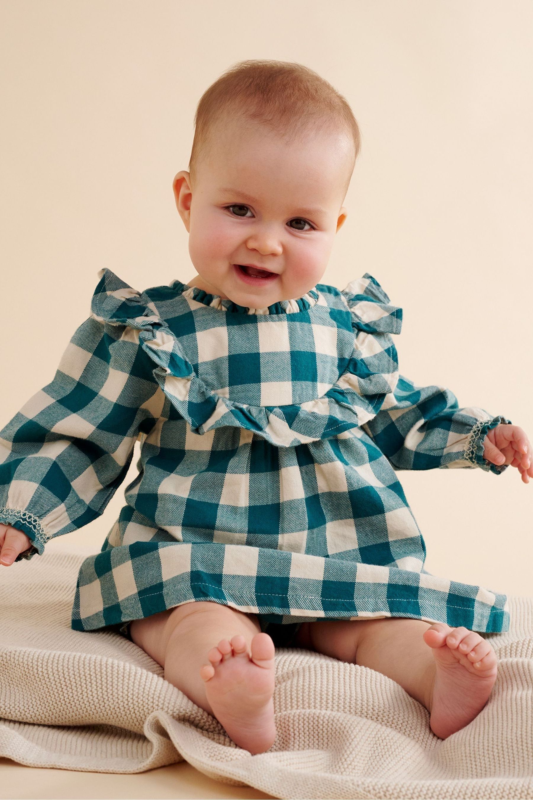 Green and white check dress hotsell