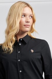 U.S. Polo Sport Assn. Black Womens Classic Fit Poplin 100% Cotton Shirt - Image 2 of 9