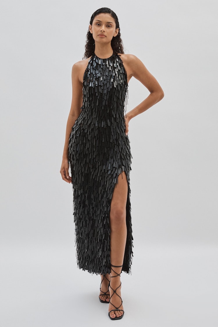 ILTA Sequinned and Beaded Halter-Neck Dress - Image 1 of 6