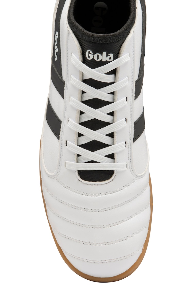 Gola White Mens Ceptor TX Microfibre Lace-Up Football Trainers - Image 4 of 4