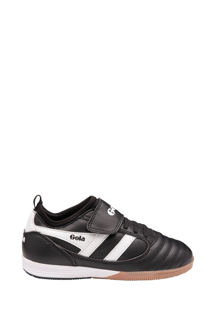 Gola Dark Black Kids Ceptor TX QF Microfibre Strap Football Trainers - Image 1 of 4