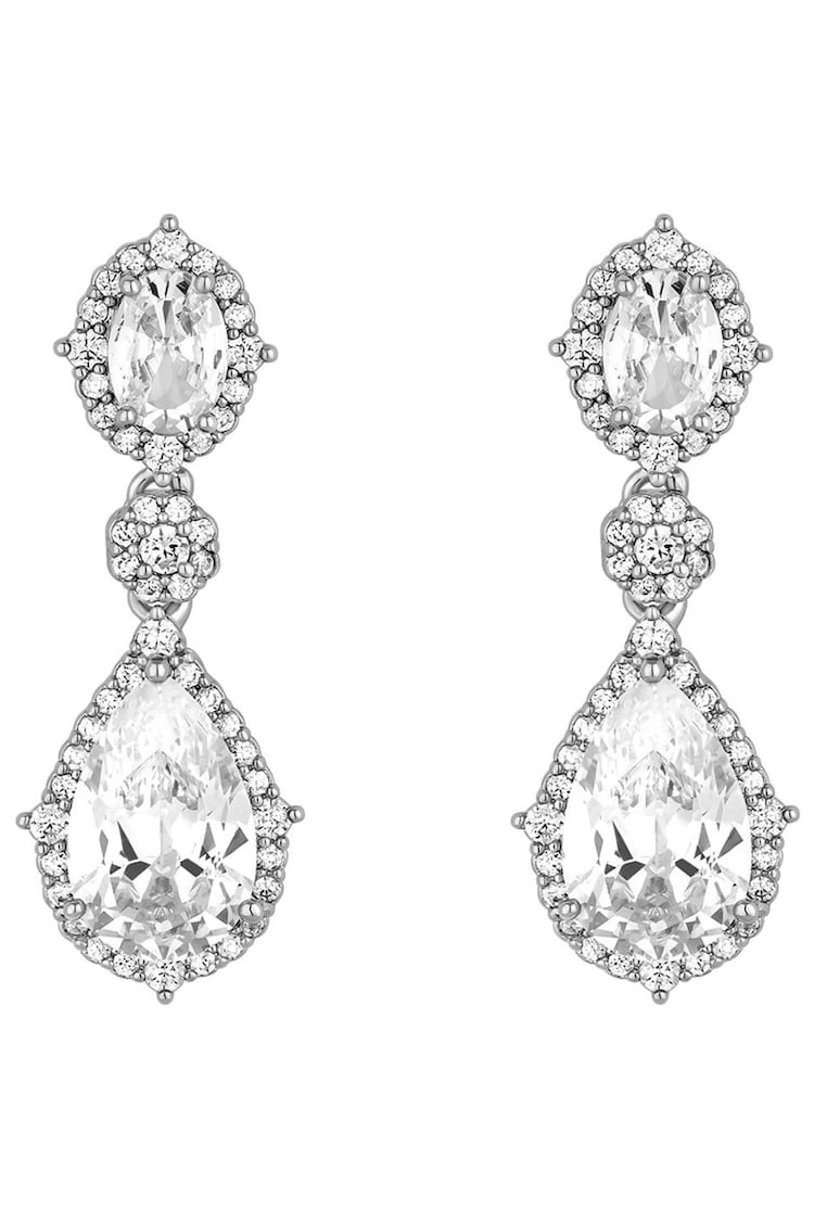 Jon Richard Silver Tone Cubic Zirconia Peardrop Earrings - Image 1 of 3